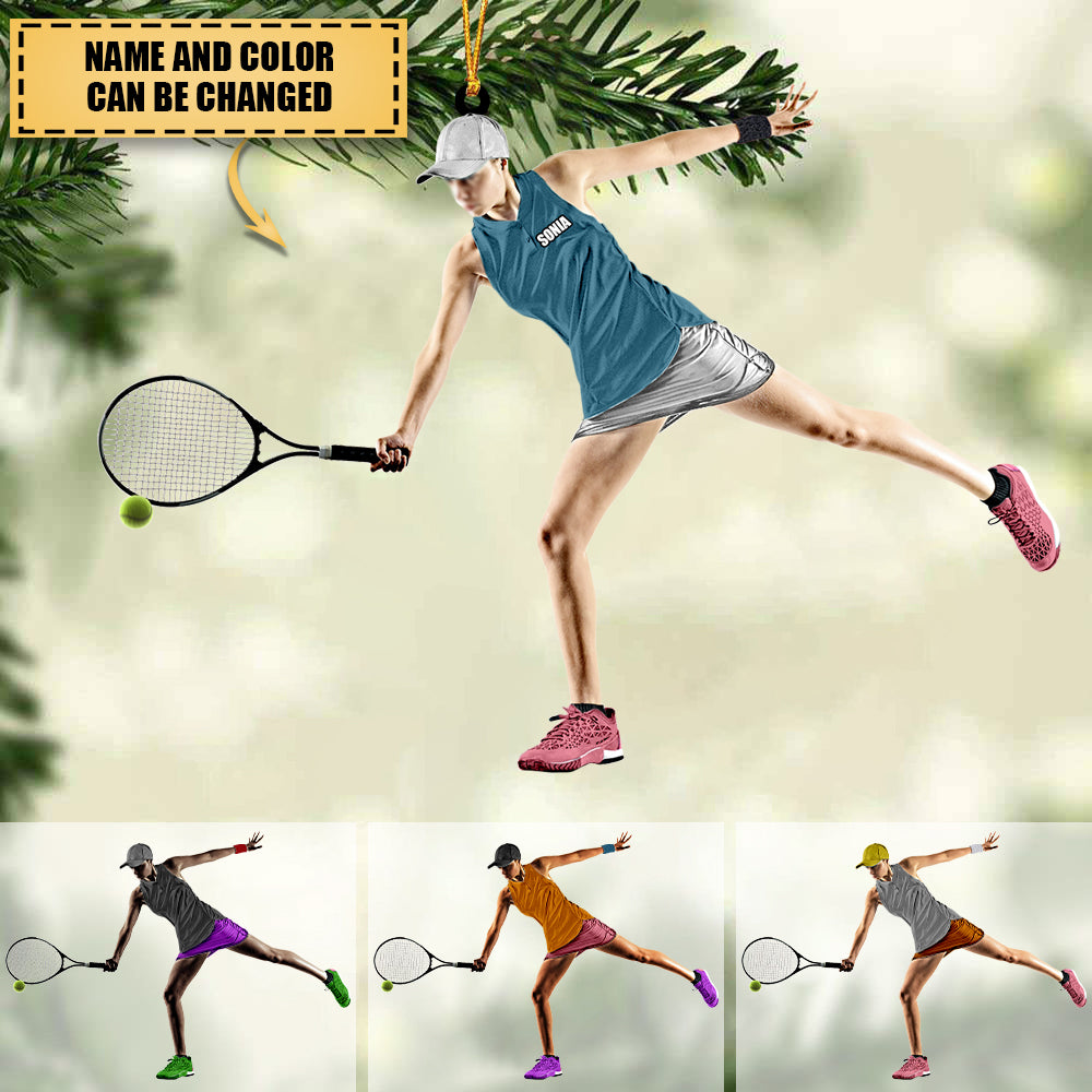 Personalized Tennis Player Two Sided Ornament