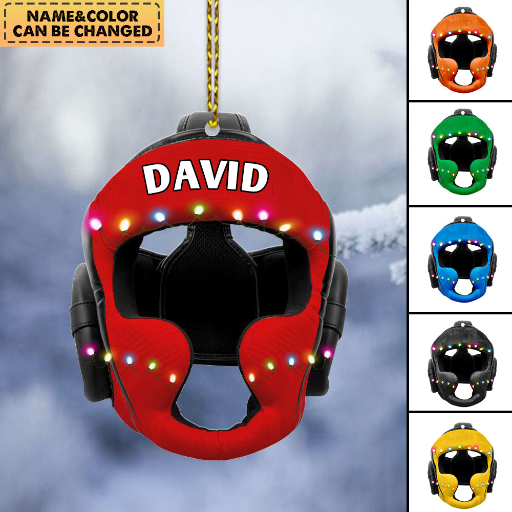 Personalized Wrestling Helmet Christmas Ornament
