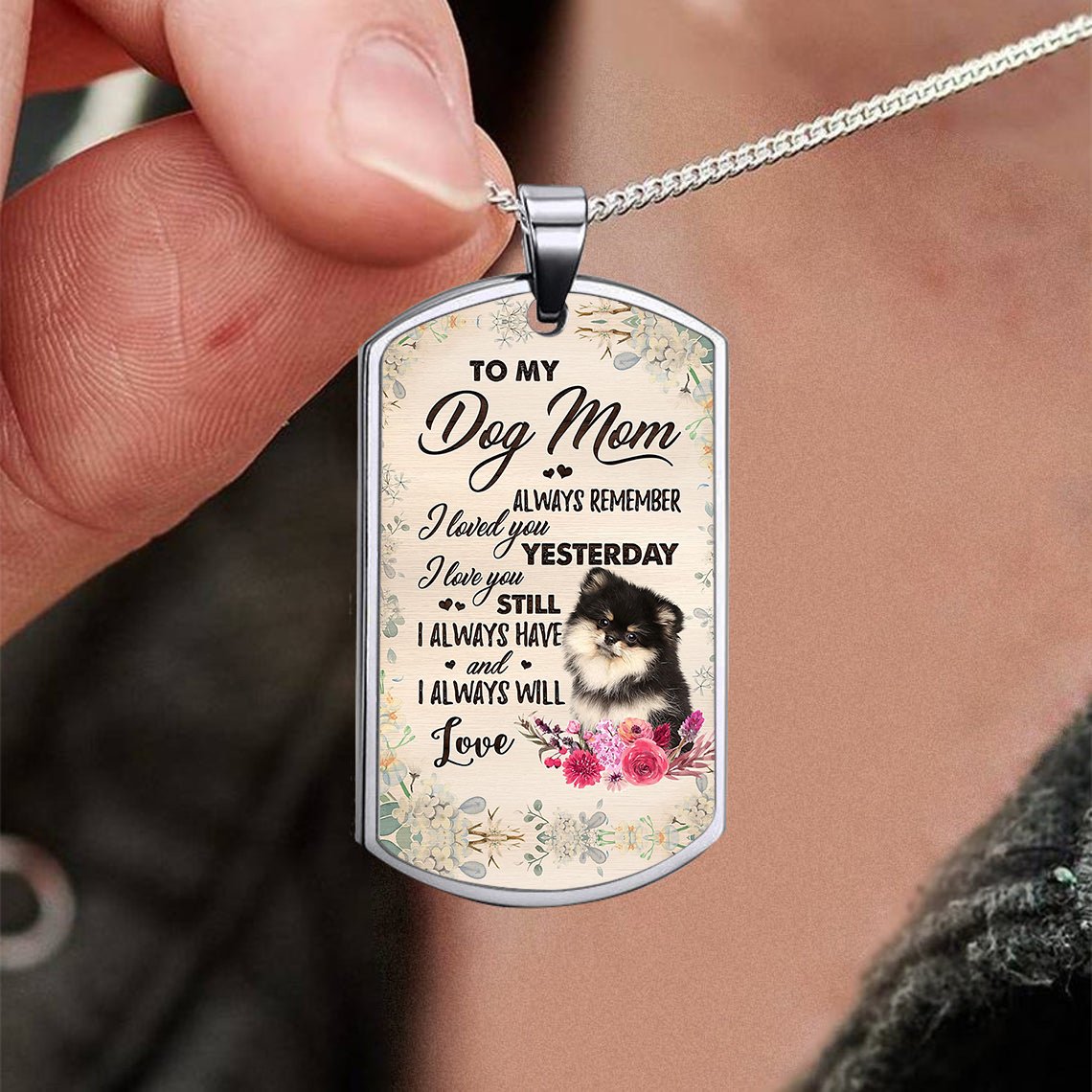 Dog Mom-Pomeranian 1-Luxury Necklace