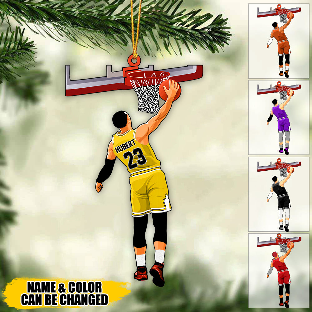 Personalized Basketball Player Slam Dunk Ornament