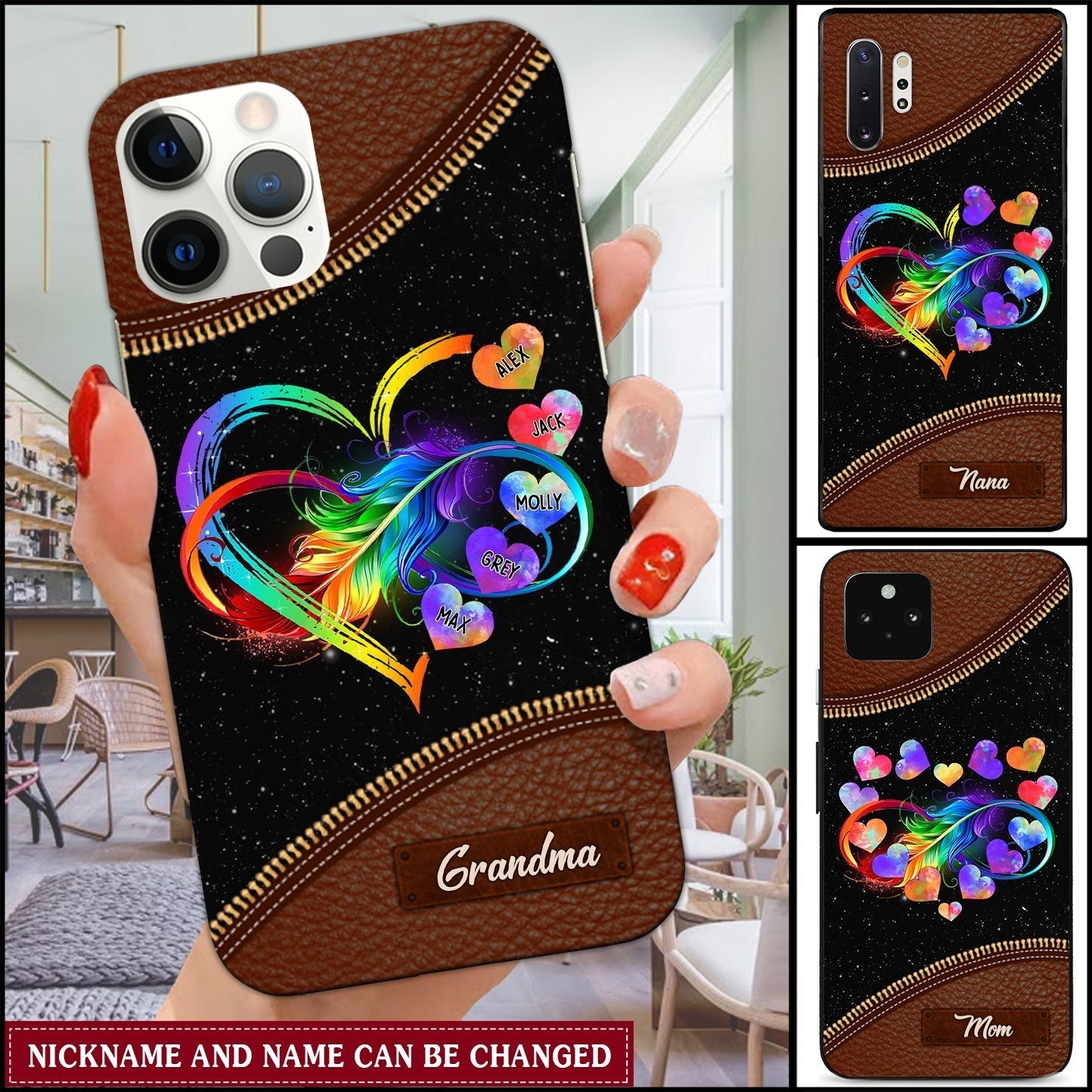 Infinity Love Family Heart Butterflies Rainbow Phone case