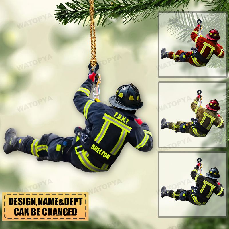 Personalized Firefighter Christmas-Two Sided Ornament